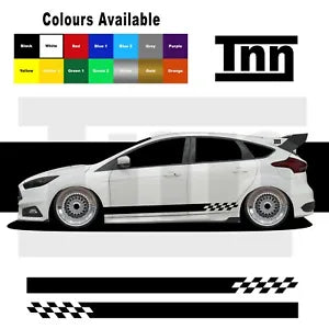 Side Stripes Stickers Vinyl Graphics For Ford Focus Fiesta ST RS Mk3 MK2 Turbo