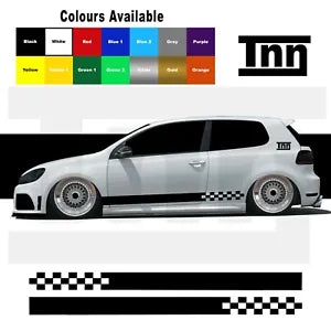 Side Sticker for VW Polo Golf Lupo GTI GTD 3dr 5dr R Stripes GT Scirocco Decal