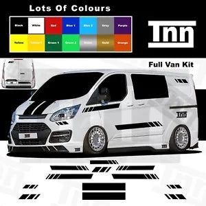 Stickers For Ford Transit Custom Side Stripes Decals Graphics SWB Van Bonnet