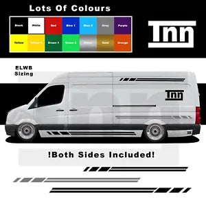 Stickers For Volkswagen VW Crafter ELWB EX Side Stripe Vinyl Decals Graphics L4