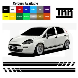 Side Stripe Stickers Vinyl Decals For Abarth Fiat Punto Evo Grande 3DR 5DR