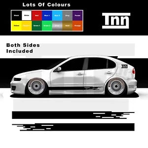 For Seat Leon Cupra Stickers R Mk1 Mk2 Mk3 Ibiza Vinyl Side Stripes Graphics DUB