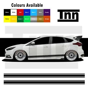 Side Stickers Stripes For Ford Focus Fiesta Decals Vinyl ST RS Turbo Mk3 MK2