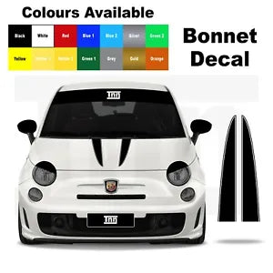 Compatible For Abarth Fiat 500 Punto 595 Bonnet Stripe Decal Graphic Sticker Badge Livery