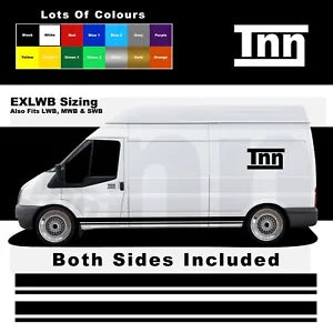 Stickers For Ford Transit EXLWB L4 Side Stripe Vinyl Graphics Decals Mk6 Vans