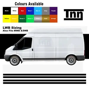 Side Stripe Stickers Vinyl Graphics Decals Van For Ford Transit LWB SWB MWB