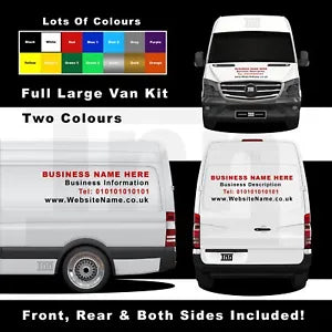 Large Custom Business Van Sign Writing Full Graphics Vinyl Decals Sticker Kit