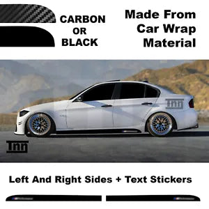 Side Skirt Stickers For BMW E90 E91 E92 3 Series M Performance Black Or Carbon