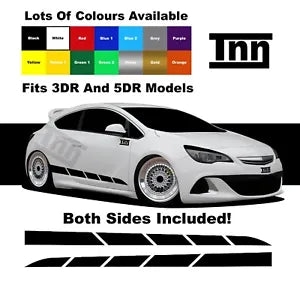 For Vauxhall Astra Stickers VXR SXI SRI Corsa Graphics Decals Opel Side Stripe