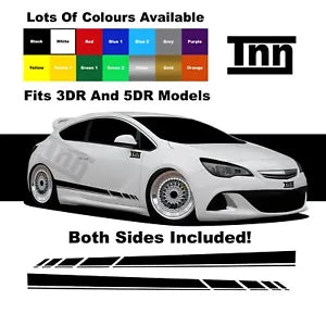 For Vauxhall Astra Stickers VXR SXI SRI Graphics Decals Corsa Opel Side Stripe