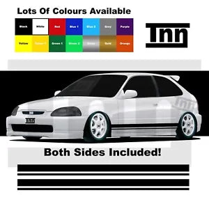 For Honda Civic Type R S ES EP FK FD FN EG Racing Stickers Stripes Decals 囹暢