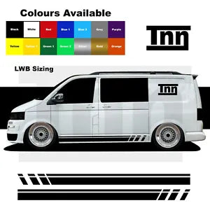 For VW T4 T5 T6 LWB TRANSPORTER SIDE STRIPE STICKERS CAMPER VAN GRAPHICS DECALS