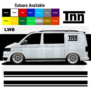 Side Stripe Stickers For VW Transporter LWB T5 T4 T6 Sticker Decals Camper Van