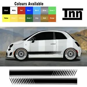 Side Stripes Stickers Decals For Abarth Fiat 500 595 Punto Spider Livery Italy A