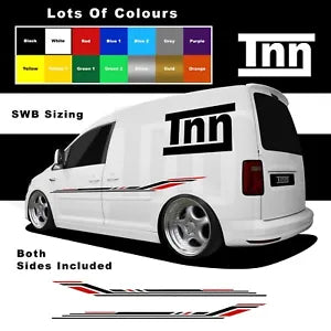 Stickers For VW Volkswagen Caddy Side Stripe Decals Vinyl Motorhome Camper Vans