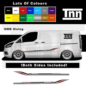 Stickers For Ford Custom SWB Transit Side Stripe Graphics Decals Van Vinyl