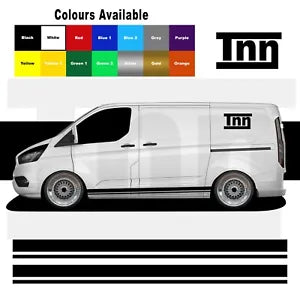 For Ford Transit Custom Van SWB Side Stripe Stickers Decals Vinyl Graphics