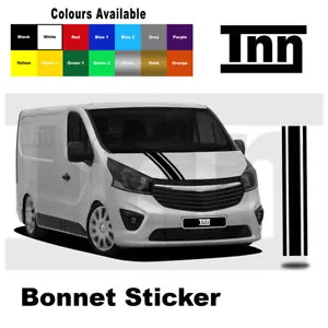 Bonnet Stickers Decals Stripes For Vauxhall Vivaro Trafic Primastar SWB LWB