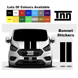 Bonnet Stripe Stickers Graphics Vinyl Van Decals For Ford Transit Custom SWB