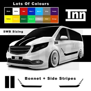 NEW LISTINGStickers for Mercedes Vito Side Stripes Decals Graphics Vinyl Van Sticker L1 SWB