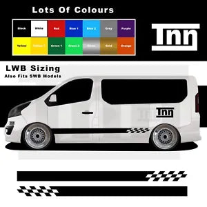 For Nissan Primastar Stickers Side Stripes Decal Vinyl MK1 MK2 MK3 SWB LWB Traf