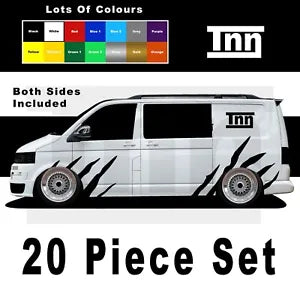 For VW TRANSPORTER T5 STICKERS SIDE STRIPE T4 T6 CAMPER VAN GRAPHICS DECALS Vans