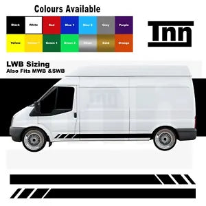 Side Stripe Stickers Decals Vinyl Graphics For Ford Transit LWB SWB MWB Van