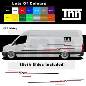 Stickers For Volkswagen VW Crafter LWB Side Stripe Vinyl Decals Graphics Transit