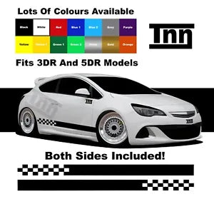 For Vauxhall Astra Stickers VXR SXI SRI Graphics Corsa Decals Opel Side Stripe