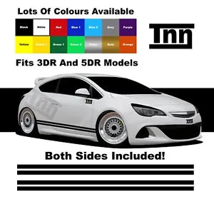 For Vauxhall Astra Stickers Corsa VXR SXI SRI Opel Graphics Decals Side Stripe