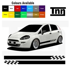 Side Stripe Stickers Vinyl Graphics Decals For Abarth Fiat Punto Evo Grande