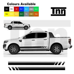 Stickers For Ford Ranger Side Stripe x2 Graphics Decals Vinyl Racing Off-roading