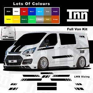 Stickers For Ford Transit Custom Side Stripes Decals Graphics SWB LWB Van Bonnet