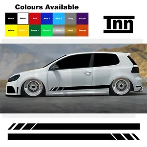 Stickers For Golf VW Polo Lupo Scirocco  Side Stripes GTI GTD R GT Line Vinyl