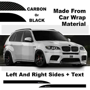 Side Skirt Stickers For BMW X5 X6 MX5 MX6 M Performance Black or Carbon Decals