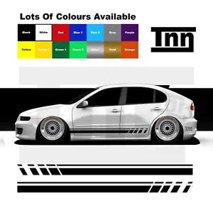 For Seat Leon Cupra R Stickers Mk1 Mk2 Mk3 Ibiza Vinyl Side Stripes Graphics 300