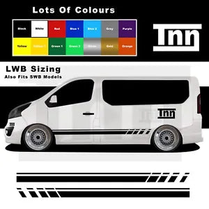 For Renault trafic Van SWB LWB Side Stripe Stickers Decal Mk1 MK2 MK3 Graphic