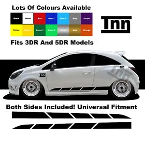 For Vauxhall Corsa Stickers VXR SRI SXI Opel Decals Graphics Side Stripe Car