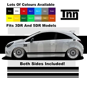 For Vauxhall Corsa VXR SRI SXI Stickers Decals Graphics Opel Side Stripe Car