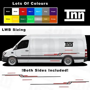 Stickers For Mercedes Sprinter LWB Camper Van Motorhome Side Stripes Decals Merc