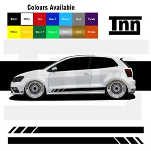 Side Stickers Vinyl For VW Polo Golf Lupo Line Stripes Scirocco GT GTI R GTD DUB