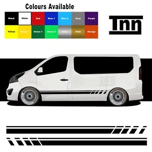 Side Stripe Stickers Decals for Vauxhall Vivaro Camper Motorhome MK2 LWB Trafic