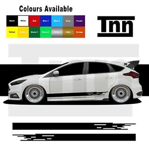 For Ford Focus Fiesta ST RS Turbo Mk3 MK2 Side Stripes Stickers Graphics Decals