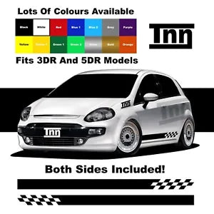 Compatible For Abarth Punto Grande Fiat 500 595 Spider Stripes Graphic Decal Sticker Badge Side