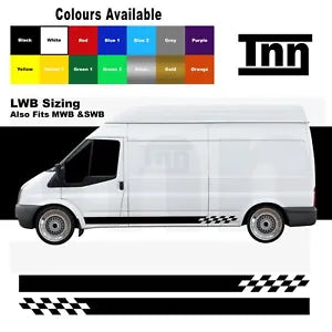 Side Stripe Stickers Graphics Vinyl Decals For Ford Transit LWB SWB MWB Van