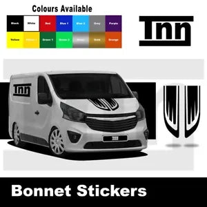 for Vauxhall Vivaro Bonnet Stickers Stripe Limited Motorhome SWB LWB MK1 MK2 MK3