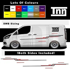 Stickers For Ford Custom SWB Transit Side Stripe Graphics Decal Camper Van Vinyl