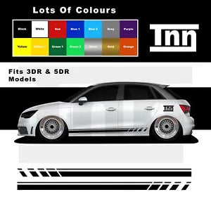 For Audi A1 Stickers Side Stripes Graphics Decals RS A3 A4 A5 A6 A7 S1 RS1 RS3